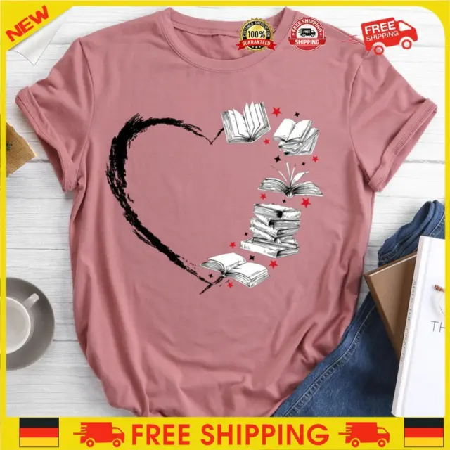 ❥ T-shirt amanti del libro-oro rosa-XXL