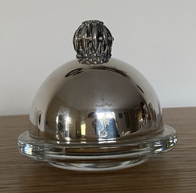 Drageoir Ou Beurrier En Argent Massif Et Verre Poincon Minerve 1 Er