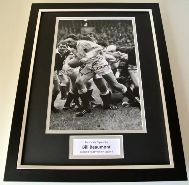 Bill Beaumont Signed FRAMED 16x12 Photo Mount display England Rugby PROOF COA