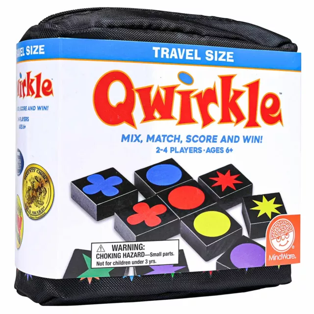 Qwirkle: Travel Edition Fun Family Board Game For 2-4 Players Ages 6+ Mindware