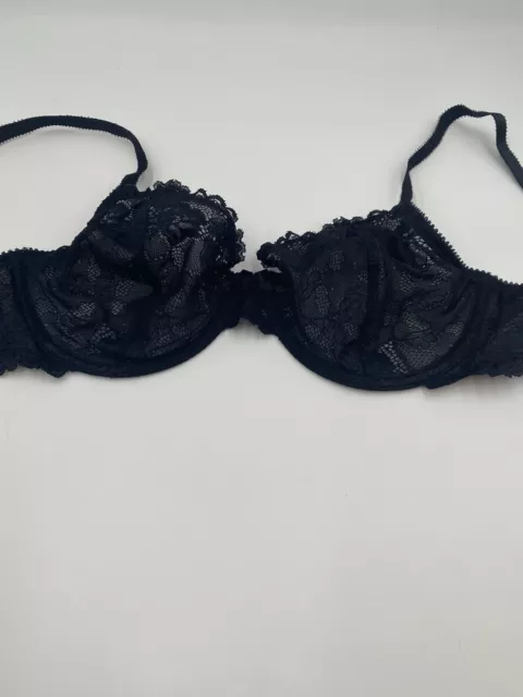 ATP.9 Intimates Size 38 C Black Unlined Lace T-Shirt Underwire Bra