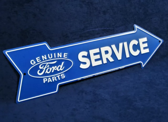 FORD SERVICE - *US MADE* Embossed Metal Arrow Sign - Man Cave Garage Bar Décor