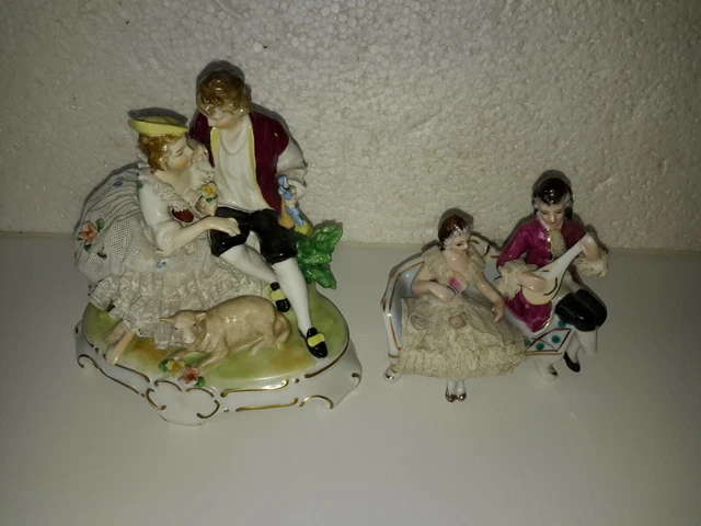 Groupe en porcelaine polychrome Porcelaine Allemande Dresden