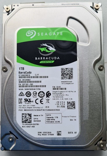 SEAGATE BARRACUDA COMPUTE 1TB SATA 6Gb/s Desktop Hard Drive