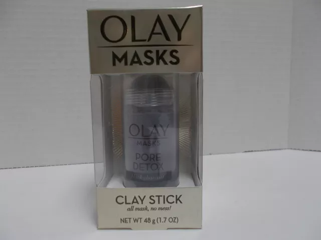 OLAY Masks clay stick Pore Detox black charcoal 1.7 oz NEW in box