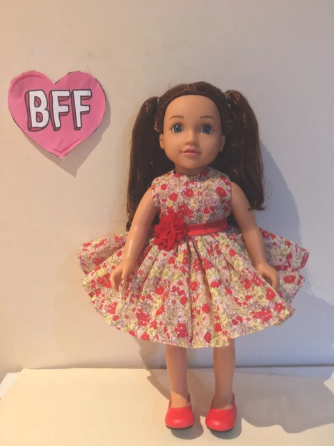 18" Dolls Clothes - Dress Fits Our Generation Girl. Winter Rose Liberty Dress.