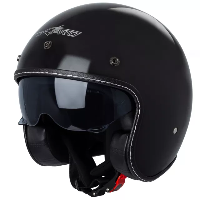 Jet Helmet Cafe Racer Open Face Motorcycle SunVisor Custom Scooter 2