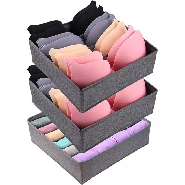 24 Grid Underwear Socks Tie Storage Box Fold Bra Organizer Divider Closet Drawer 2