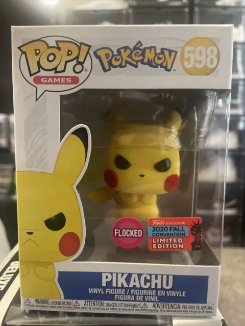 Funko Pop Pokemon Pikachu Flocked # 598 Nycc 2020 Shared Fall Convention