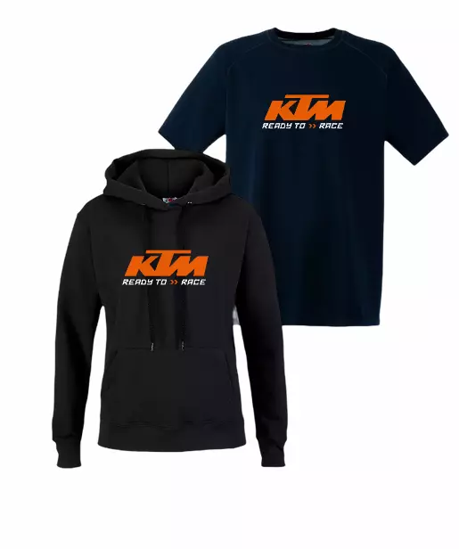 KTM Ready To Race Biker Felpa con cappuccio / T-shirt ispirata al ciclo bici da corsa