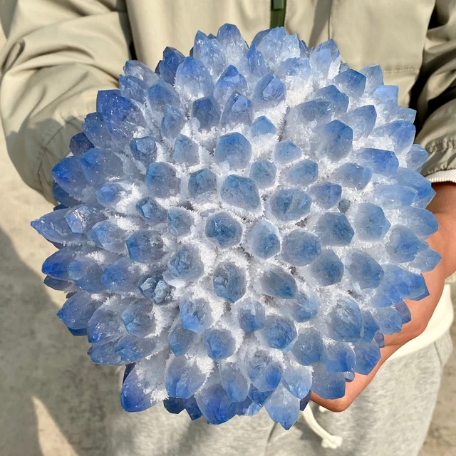 11.2LB New Find BLUE Phantom Quartz Crystal Cluster Mineral Specimen Healing 4