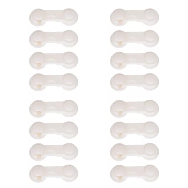 16X Baby Safety Lock Child Adhesive Kid Drawer Door Cupboard Cabinet Cute White