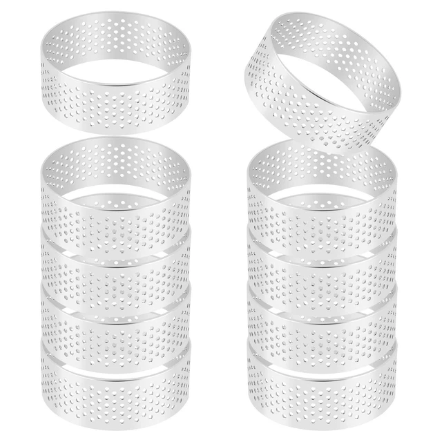 Micvtve Paquet de 10 Anneaux à en Acier Inoxydable de 5 Cm, Anneau de Mousse de Gâteau Perforé RéSistant à la Chaleur, Outils de Beignet de Cuisson à Anneau Rond Micvtve Paquet de 10 Anneaux à en Acier Inoxydable de 5 Cm, Anneau de Mousse de Gâteau Perforé RéSistant à la Chaleur, Outils de Beignet de Cuisson à Anneau Rond