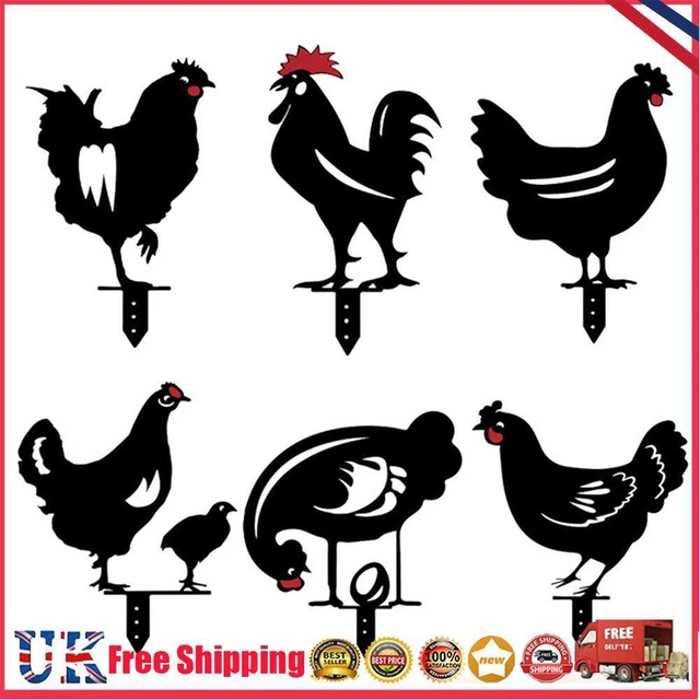 Art Chicken Yard Garden Statues Stakes Hen Gardening Ornaments for Backyard Lawn