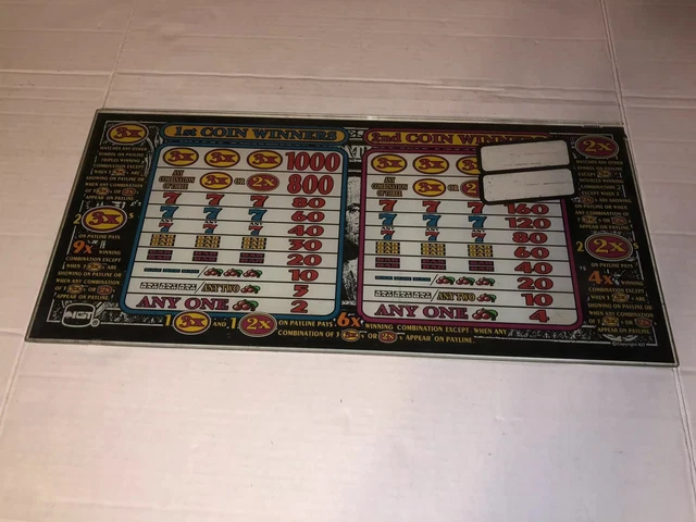 IGT 3x 3x 3x Coin Pay Credit Prize Slot Machine Top Glass Replacement Part