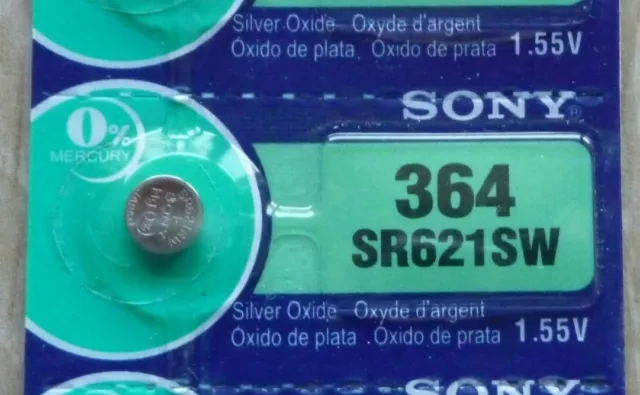 Pile référence SR621SW ou V364 SONY 1.55V 18mAh