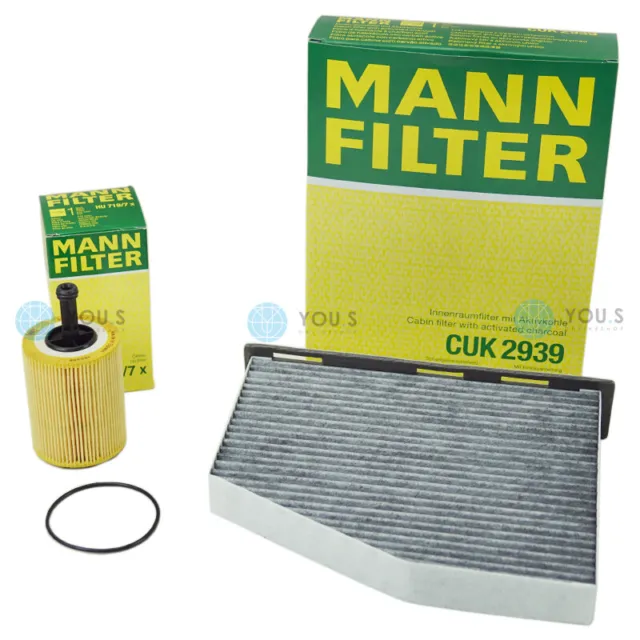 Mann Filter Set Filtro Olio + Abitacolo per VW Tiguan (5N_) 2.0 Tdi 4motion