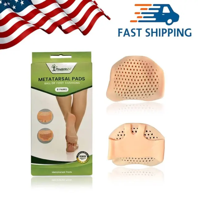 Silicone Metatarsal Pads 6 Pairs Ball of Foot Cushions Sleeves for Men &  Women