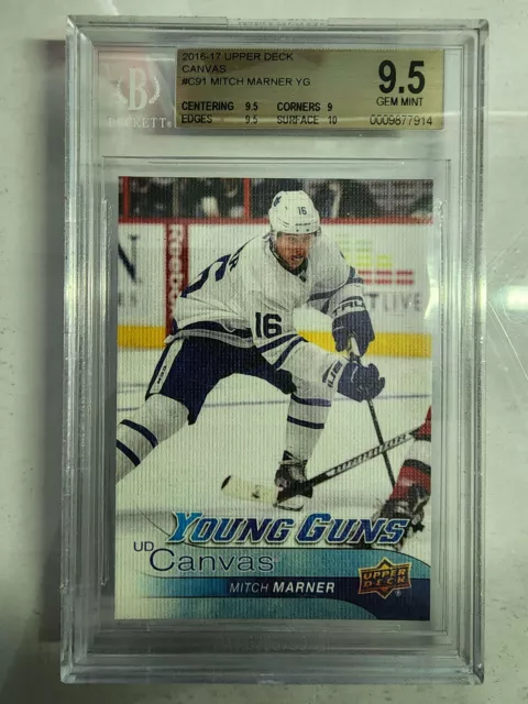 Bgs 9.5 Gem Mint 2016-17 Upper Deck Mitch Marner Young Guns Canvas Rookie