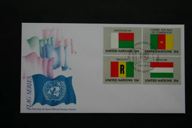 Vereinte Nationen 1980 New York Flaggen d. Mitglieder Nr 348-363 Ersttagsbriefe 2