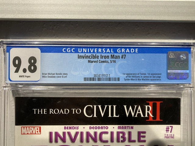INVINCIBLE IRON MAN #7. CGC 9.8 - 3rd Print - Riri Williams 1st Cameo app 2