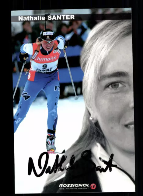 Nathalie Santer Autogrammkarte Original Signiert Biathlon + A 213405