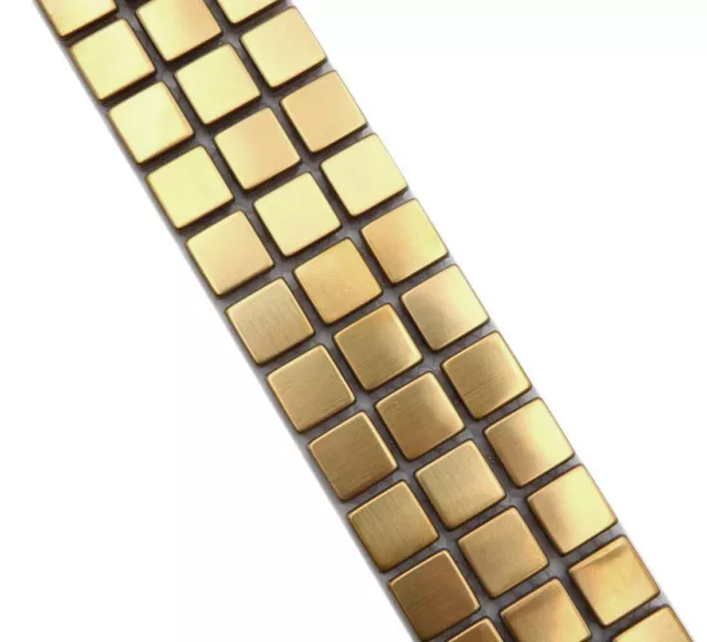 Bordo mosaico piastrelle bagno bordi acciaio inox oro metallo spazzolato WB129BOR-0707