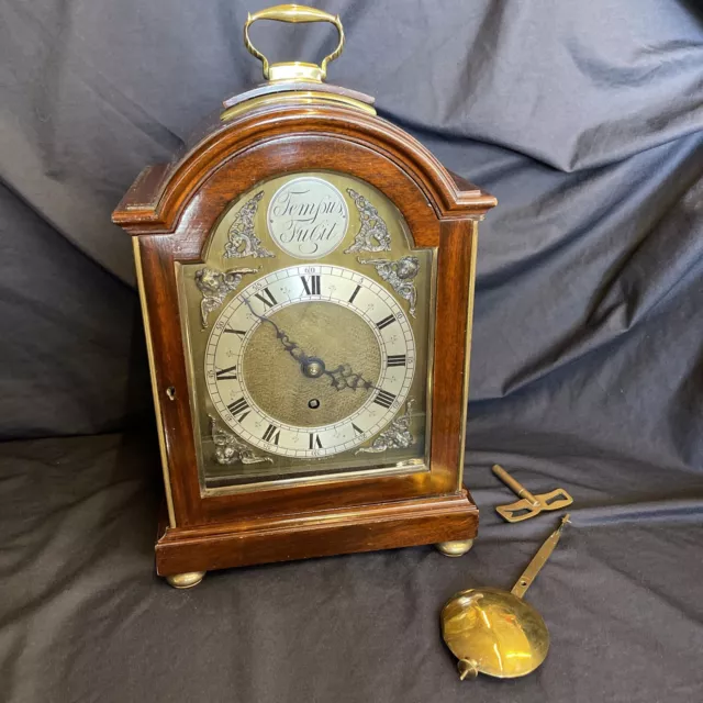 Bracked Clock Stockuhr Kette Schnecke Antik Tischuhr Kaminuhr Vintage Uhr Holz