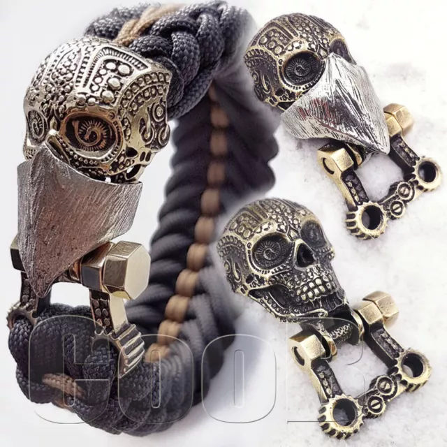 Luxury Metal Paracord Buckle Shacke Survival Buckles Bracelet Making Bead  Skulls