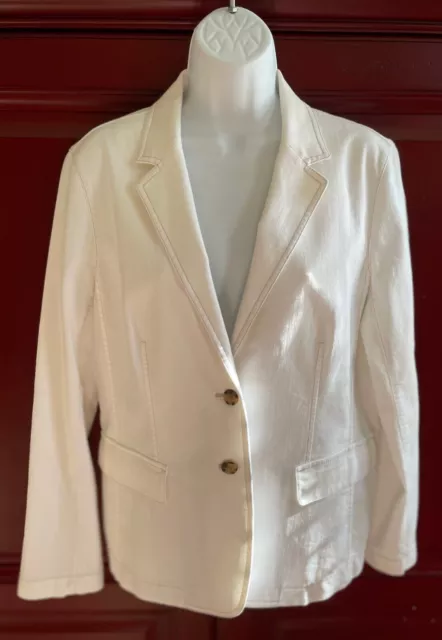 NWT LAFAYETTE 148 New York Ivory Cotton Blend Blazer/Jacket Size 10
