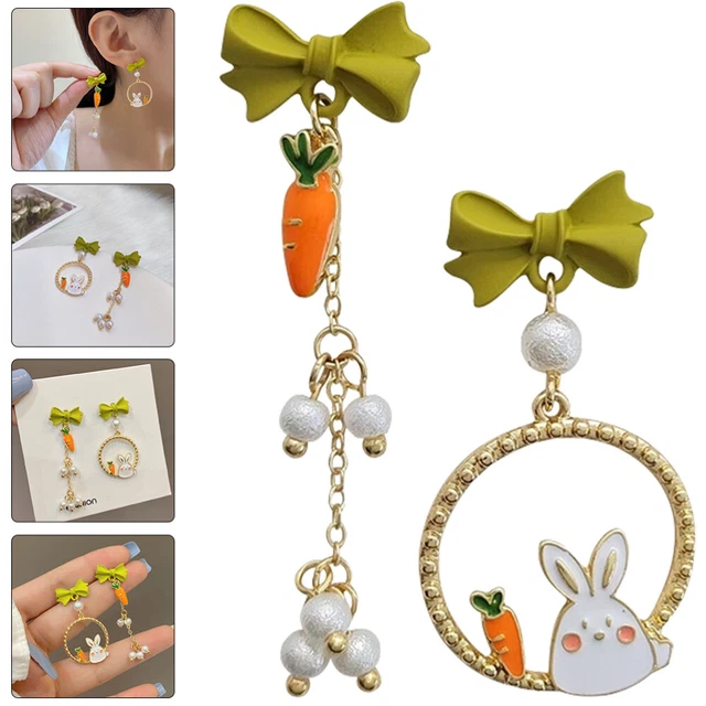 1 paire boucles d'oreilles de lapin Femmes Perle Boucles d'oreilles Fashion Fash
