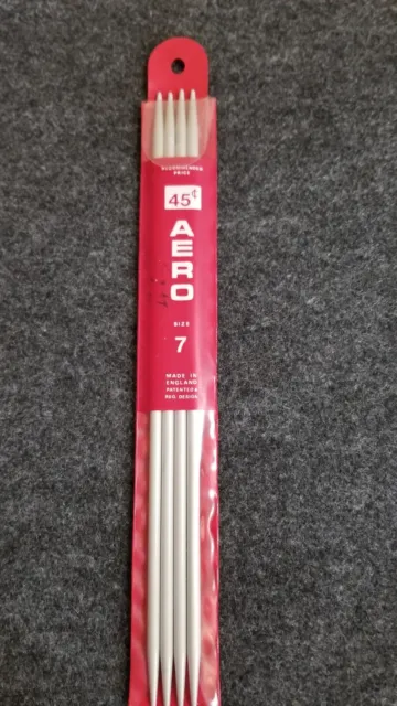 AERO Double Point Knitting Needles 22 cm Sizes 7 mm Vintage NIP