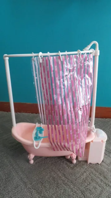 Vintage Barbie Bath & Shower Playset Claw Foot Tub 1992 By Mattel Hard To Find