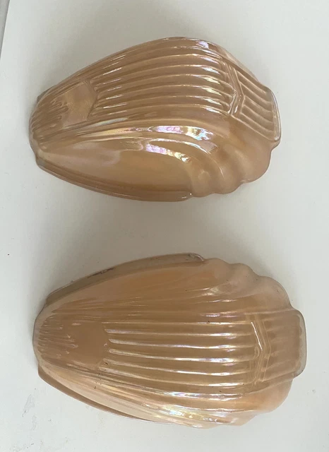 2x Lampenschirm, Art deco, 30er/40er, Chevron ,irisierend