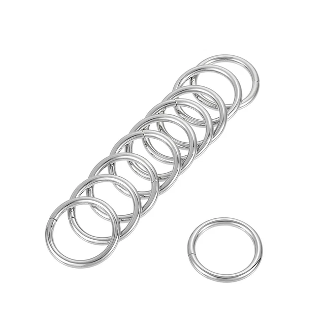 Metallo O Ring 25mm (0,98") ID 3,8mm Spessore Ferro Anelli Argento Tono 15pz