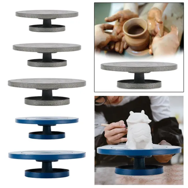 Pottery Banding Wheel Sculpting Wheel Rotating Table Pottery Tool Accessory  Metal Construction with Ball Bearing for Clay Modeling Sculpture Blue 17cm  