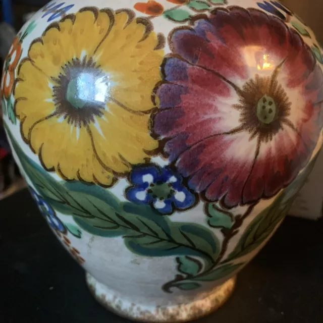 Original Signed 2525 BERTINO Royal Zuid Holland GOUDA Hand Painted Vase