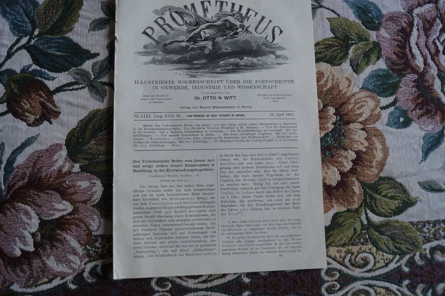 1910 Prometheus 1121 Turkestan Erdbeben / Schweiz Giftschlangen Schlangen