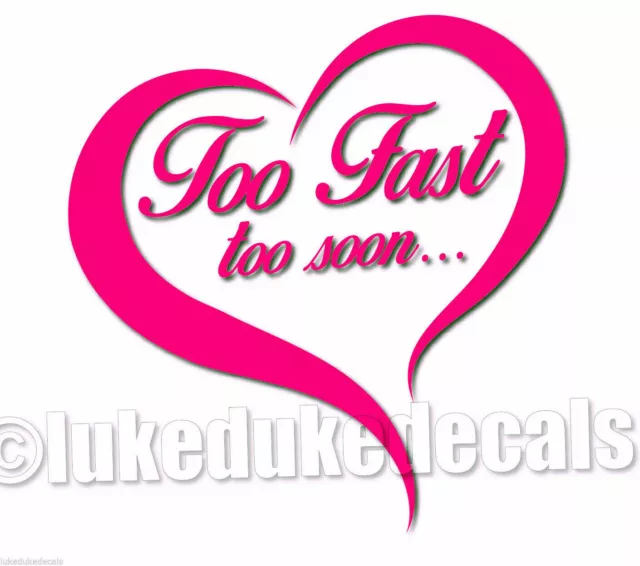 2 Fast 2 Soon sticker decal [ jdm euro drift slammed race car vinyl accent]