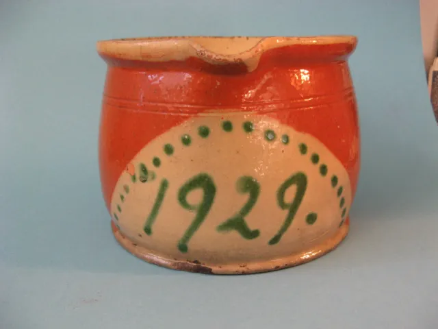 alter Krug Milchkrug Hafnerware bäuerliche Keramik Irdenware - 1929