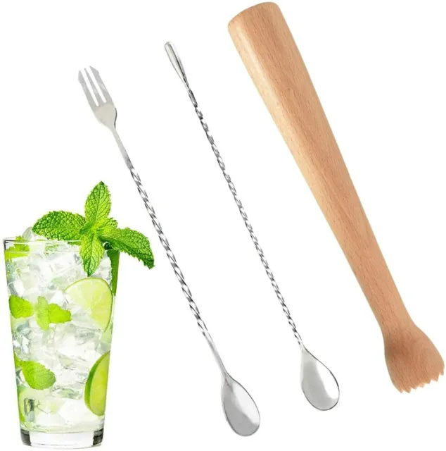 Wooden Muddler for Cocktails, Durable Mojito Muddler with Hard Wood Handle