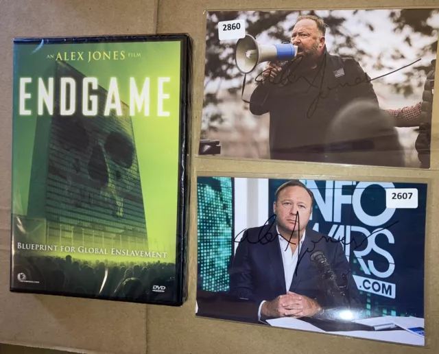 Alex Jones Hand Signed Photo Infowars Conspiracy Theorist Rare Lot Set 🇺🇸 🔥