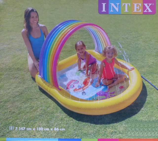 INTEX Kinder-Planschbecken "Regenbogen" mit Wassersprüher Kinderpool Pool / NEU!