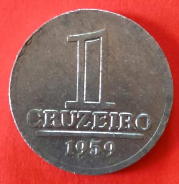 Moneta  Brasile  ,  1 Cruzeiro del 1959 ,   circolata