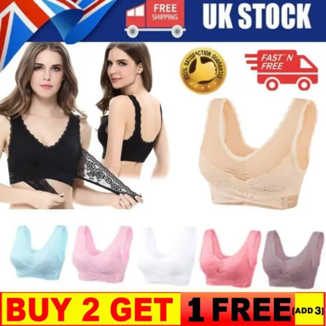 COMFY CORSET BRA Front Cross Side Buckle UK Lace Bras Slim and