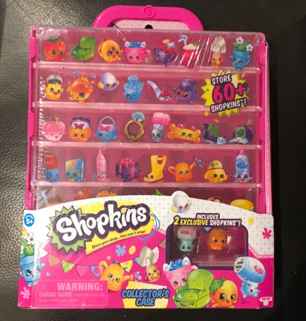 BRAND NEW IN BOX Shopkins Display Case with 2 Shopkins - PINK