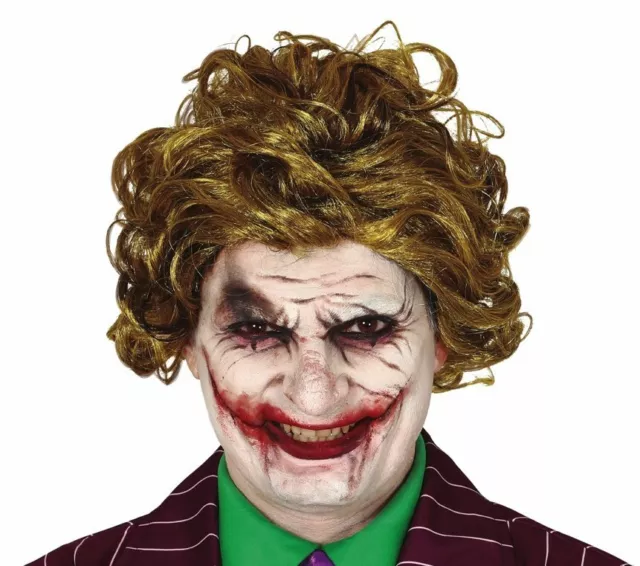 Per Joker Cosplay Parrucca Verde Ricci Adulto Festa Capelli Clown Halloween