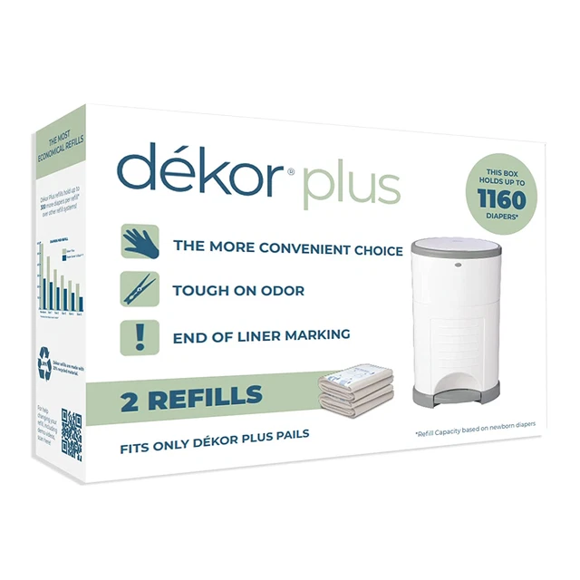 2 Count Plus Diaper Pail Refills Economical Refill System Quick Easy Replace