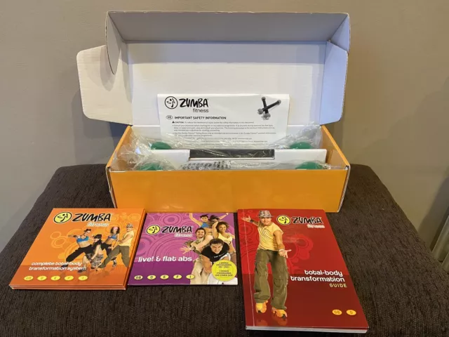 zumba fitness kit – green toning sticks x 2 & dvds & transformation guide