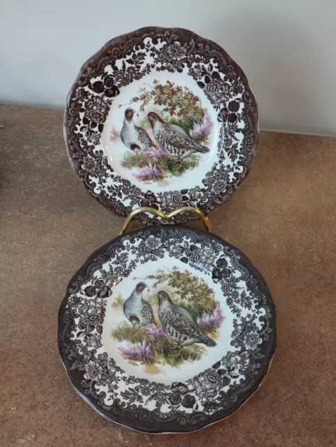 Pair Of Vintage Royal Worcester Palissy 'Game Series - Partridge' Plates 17.5cm